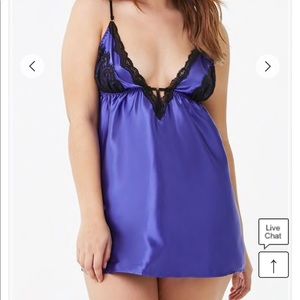 Plus size lace trim Slip Set